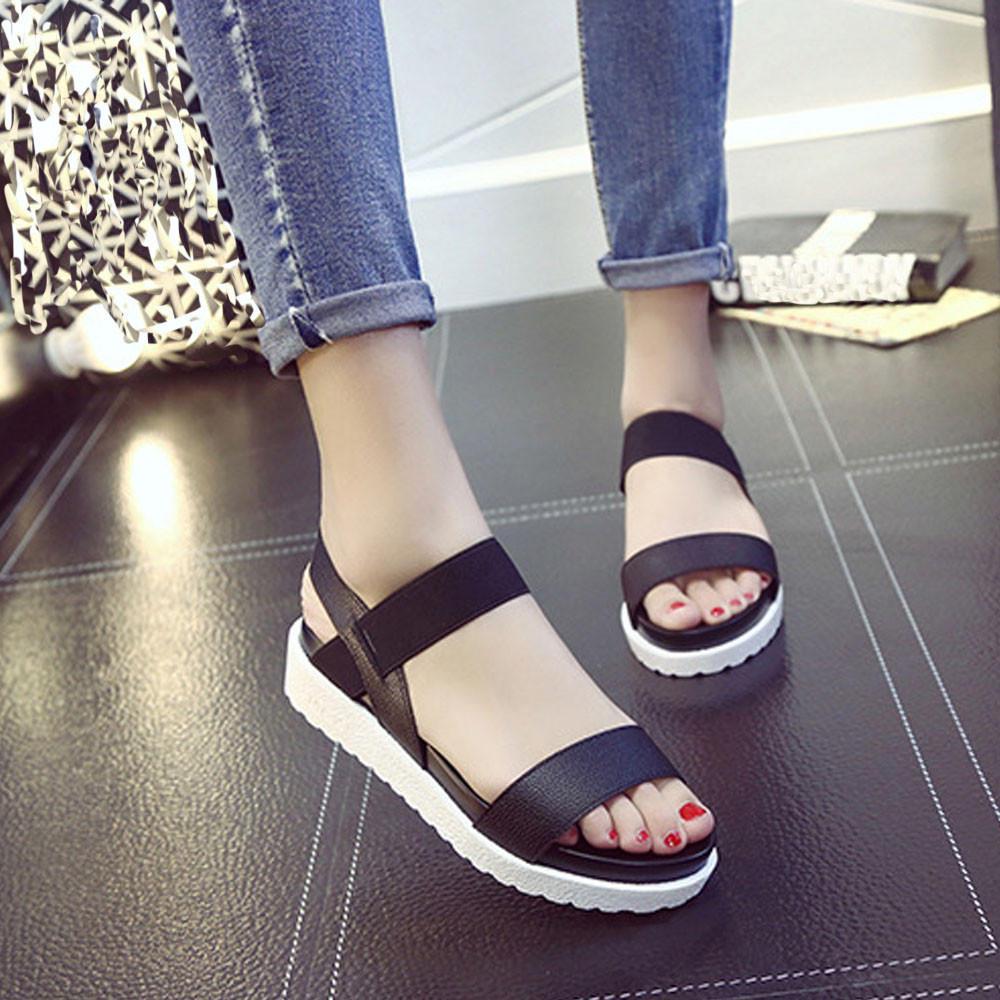 NDGDA Aged Flat Fashion Sandals Comfortable Ladies Shoes Women Summer Beach Sandals