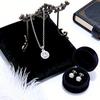 Luxury    Copper Classic Shiny Crystal Necklaces Earrings for Women Costume Jewelry Sets Wedding Party Gifts