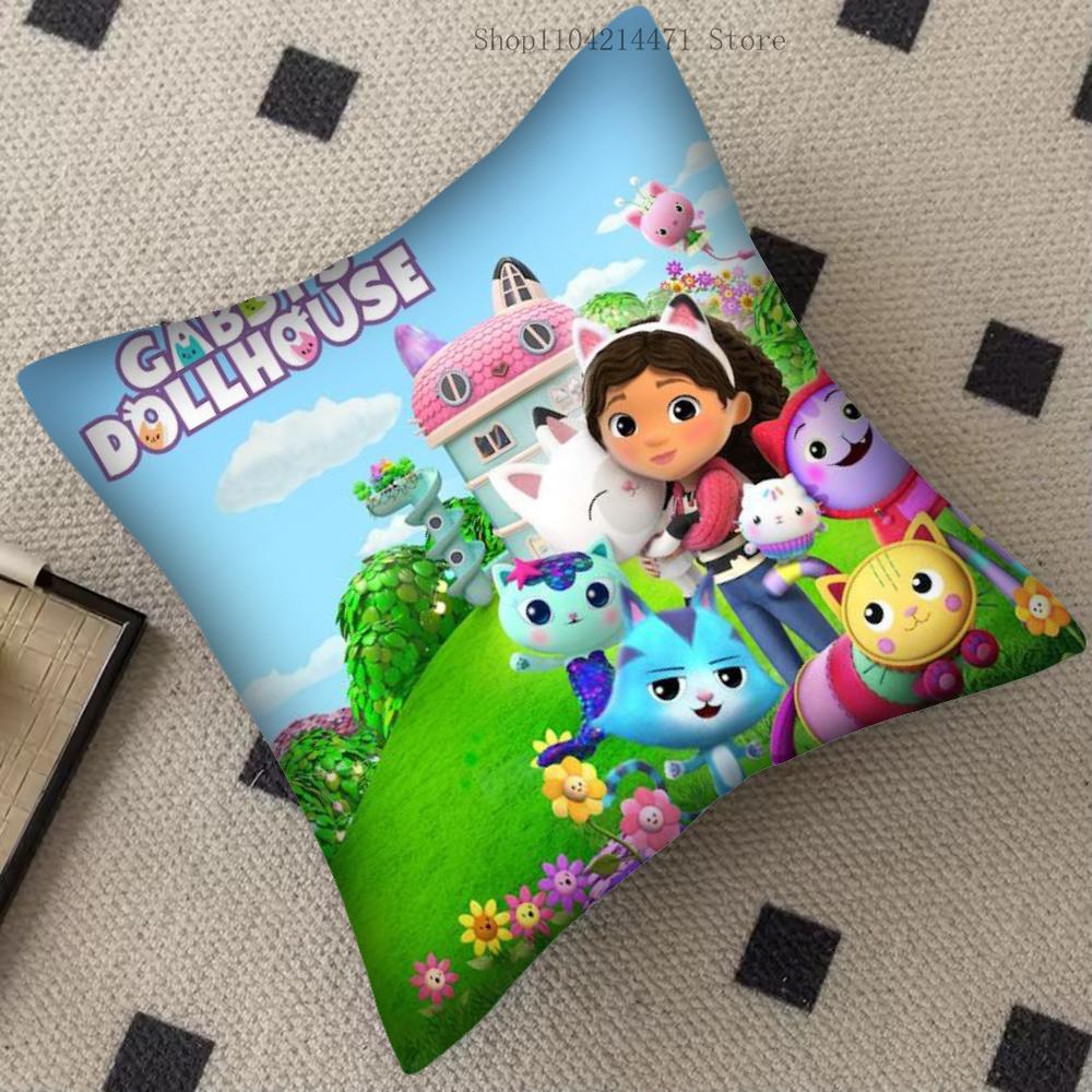 1 Stück G-Gabbys Puppenhaus Kissenbezug Quadratisch Schlafzimmer Sofa Freizeit Komfort Kissen Auto Wohnzimmer Heimdekoration