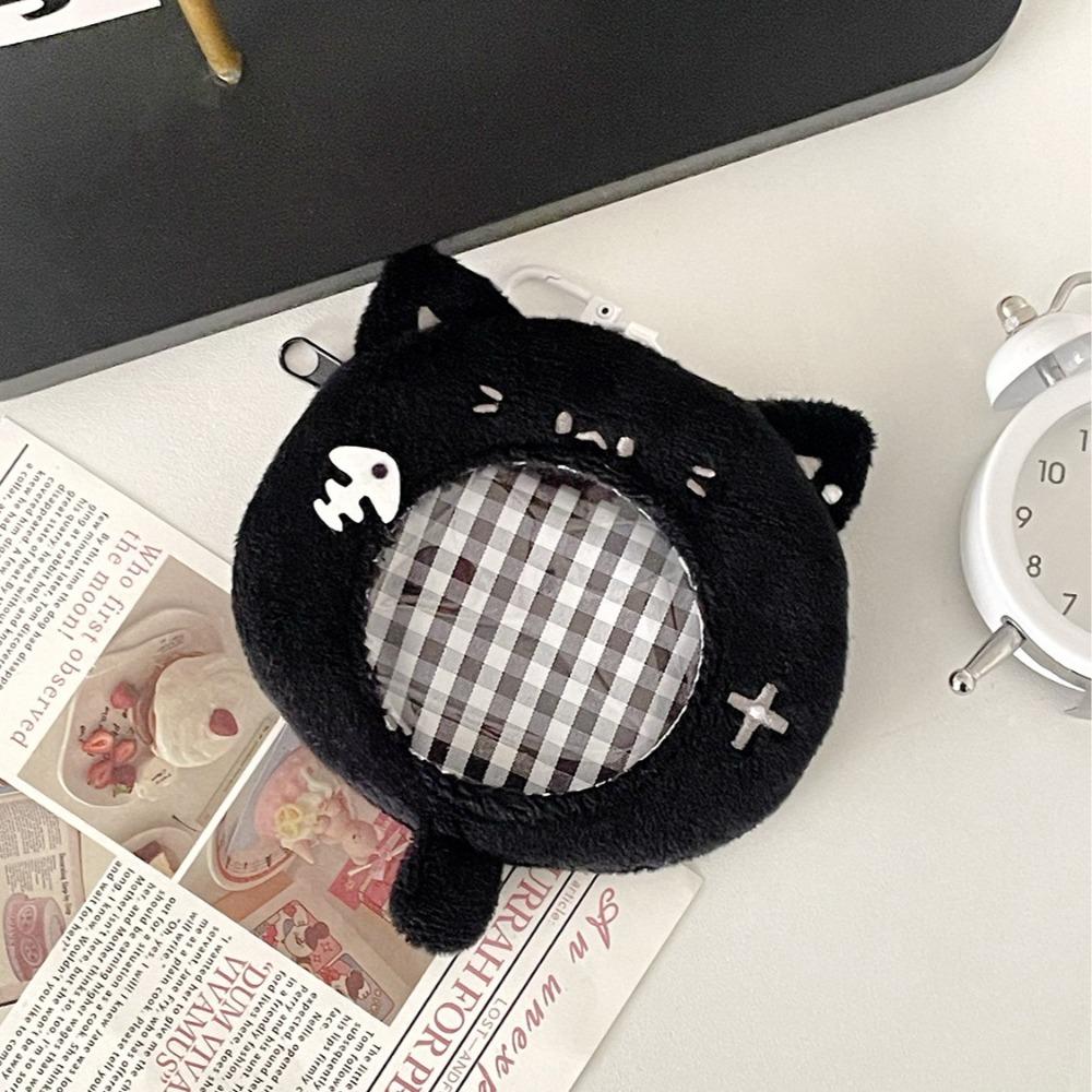 Cute Card Holder Mini with Zipper Badge Protective Cover Cartoon Portable Bag Pendant