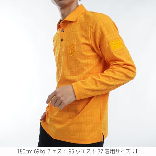 Admiral Golf Men's Classic Tonal Big Rampant Long Sleeve Shirt, ADMA475, Orange