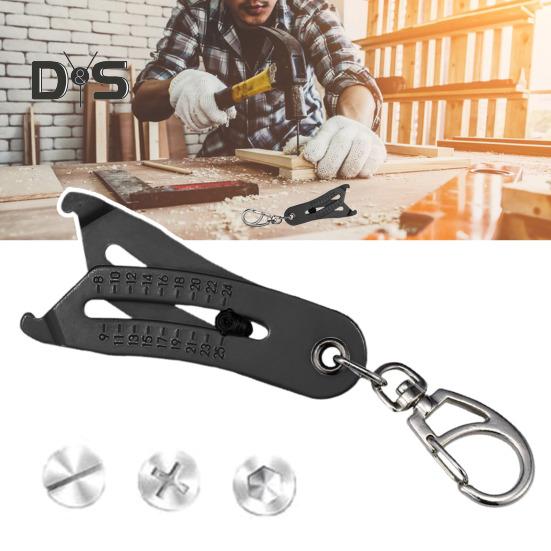 1 Pc/2 Pcs Portable Thread Size Checker Keychain Pendant Metal Bolt And Nut Thread Checker Dual Scale Inch Metric Thread Size Identifier for
