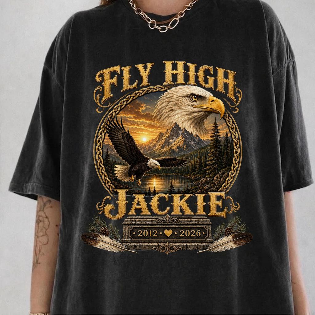 Fly High Jackie Shirt, Jackie and Shadow Bald Eagle Tee, Big Bear Eagle Cam T-Shirt, Jackie Memorial Tribute, Bald Eagle Lover Gift
