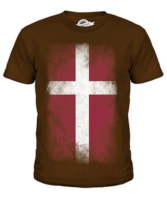Denmark Faded Flag Unisex T-shirt Short Sleeve Summer Cool Graphic T Casual