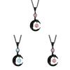 Natural Quartz Moon Goddess Pendant Necklace With Geometric Design For Women