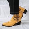 Bottes Homme Toutes Saisons Talon Haut Cheville Bout Pointu Décontractées Mode Confortables Pour Usage Quotidien Matériau Durable De Bonne Qualité