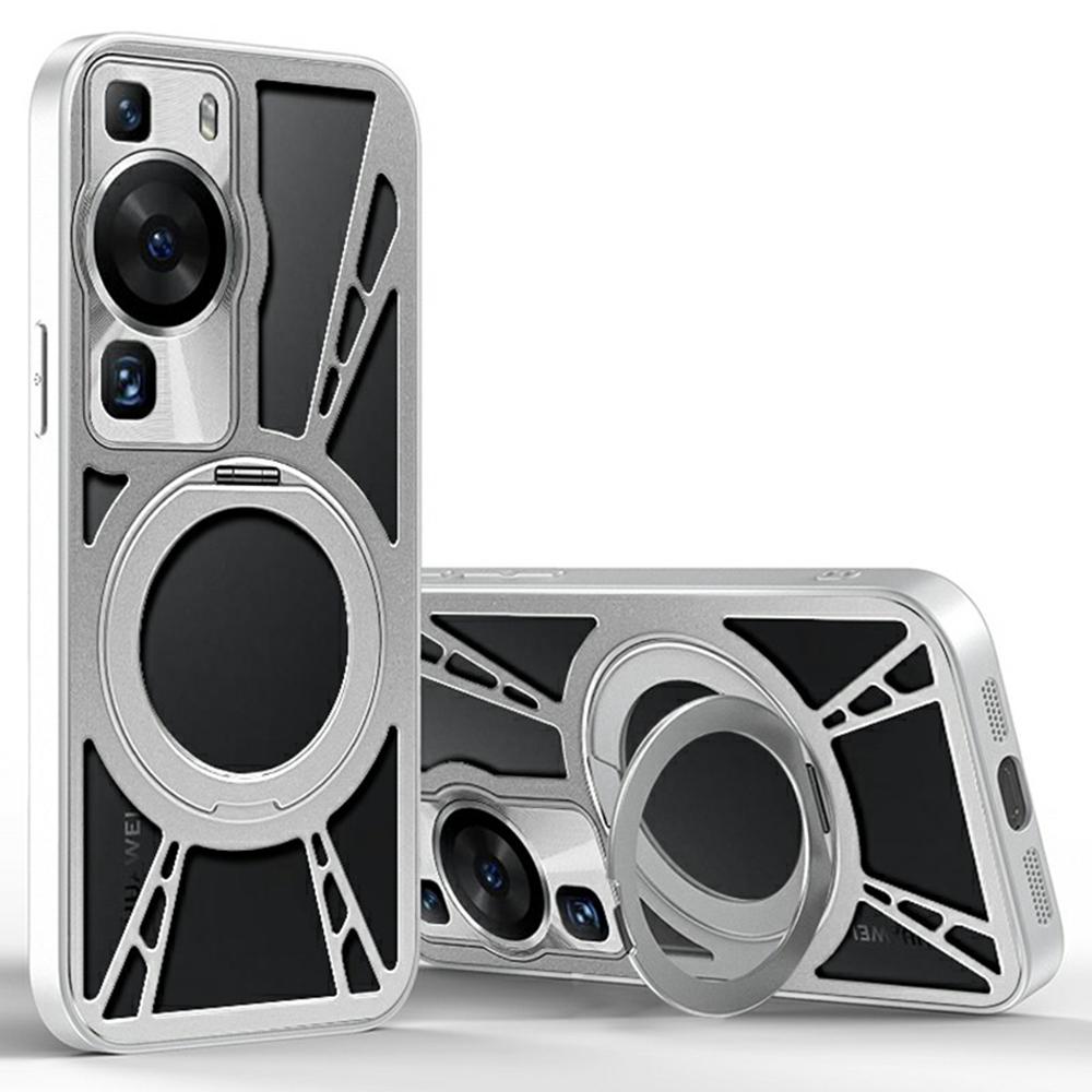 Θήκη για Huawei P60/P60 Pro Μαγνητική Στήριξη Κοίλη Απαγωγή Θερμότητας Σιλικόνη+PC+Μεταλλικός Προφυλακτήρας Κάλυμμα Τηλεφώνου