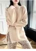 Women's Mid-Length Zipper Pullover Sweater - New Autumn/Winter Casual Knit Round Neck Top