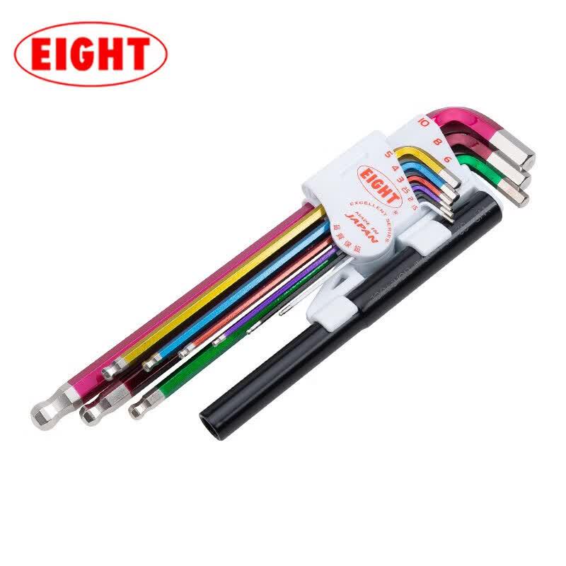 EIGHT Japan Hex Key Wrench Set with Power Bar Metric 9-Piece Set