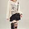 Y2k Gothic Grunge Dark Hollow Out T Shirt Frauen Harajuku Hollow Out Off Shoulder Sexy Tees Herbst Punk Letter Print Tops
