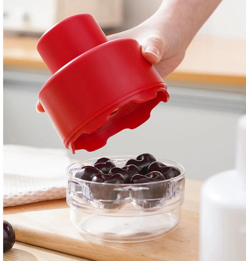 Universal Cherry Pitter Tool 7 Hole Fast Pitting Food Safe BPA-Free Material Fruit Pit Remover for Kitchen Picnic Gift