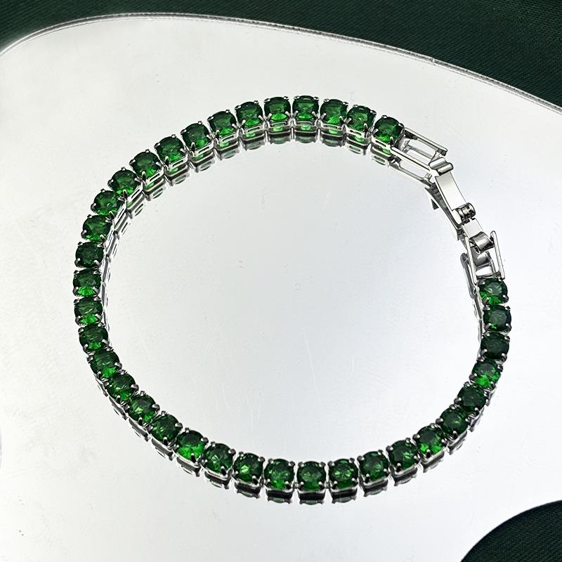 

Циркониевый хип-хоп браслет: Унисекс Европейский и Американский стиль, Модная одинарная цепочка.