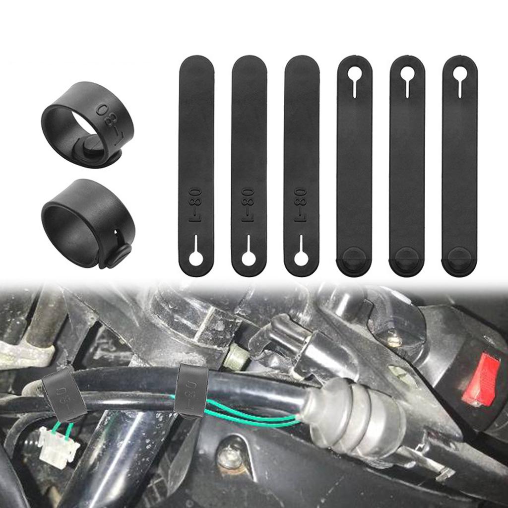 Rubberized Anti Slip Cable Ties With Double Locking Clips Secure Motorcycle Electric Vehicle Wiring Harness Vibration Proof