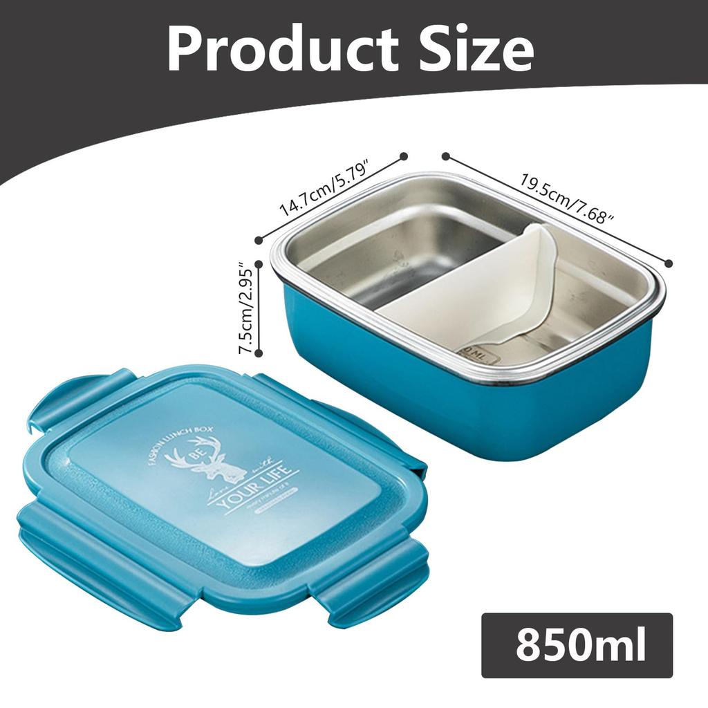 Large Capacity Bento Lunch Waterproof and Leakproof Lunch Box for Kids and with Removable Stainless Stylish and Visually Appealing Lunch Box for and