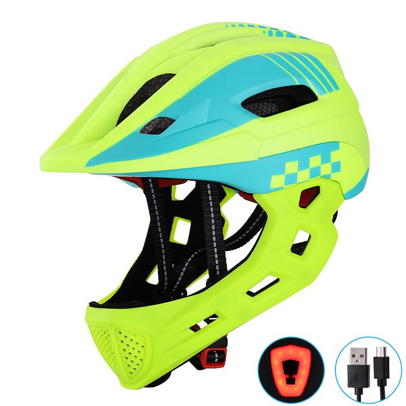 Kids Full-Face Cycling Helmet with Rechargeable Taillight