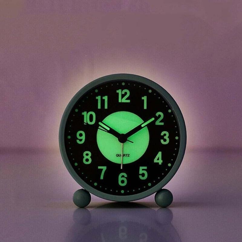 Bedside Glow In Dark Alarm Clock Non Ticking Bedroom Decor Compact Bedside Clock With Luminous