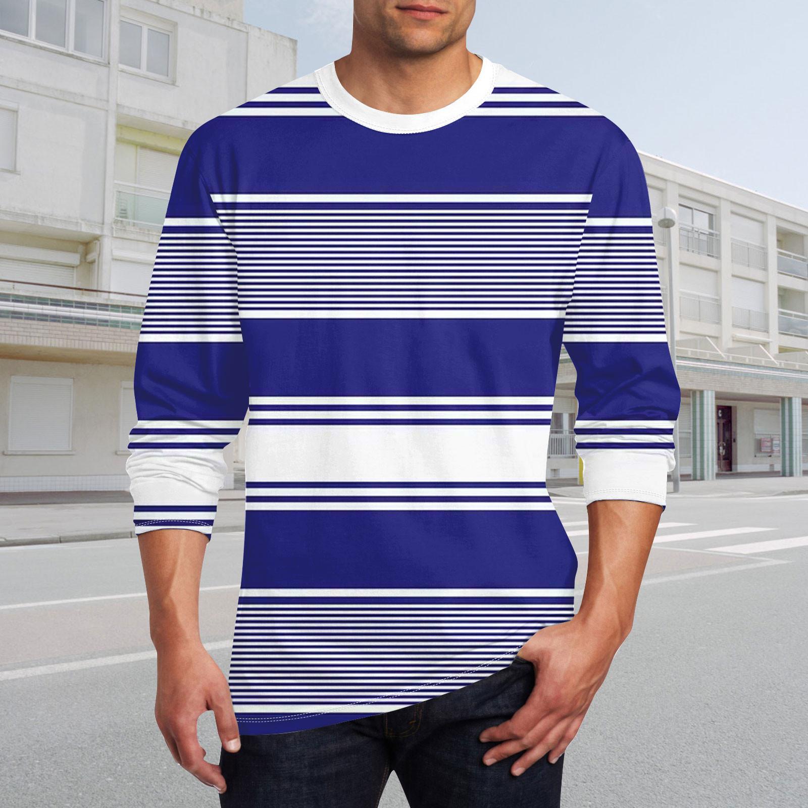 

Муж. Футболка Круглый вырез Одежда Одежда На открытом воздухе Длинный рукав С принтом Модельер Винтаж M синий