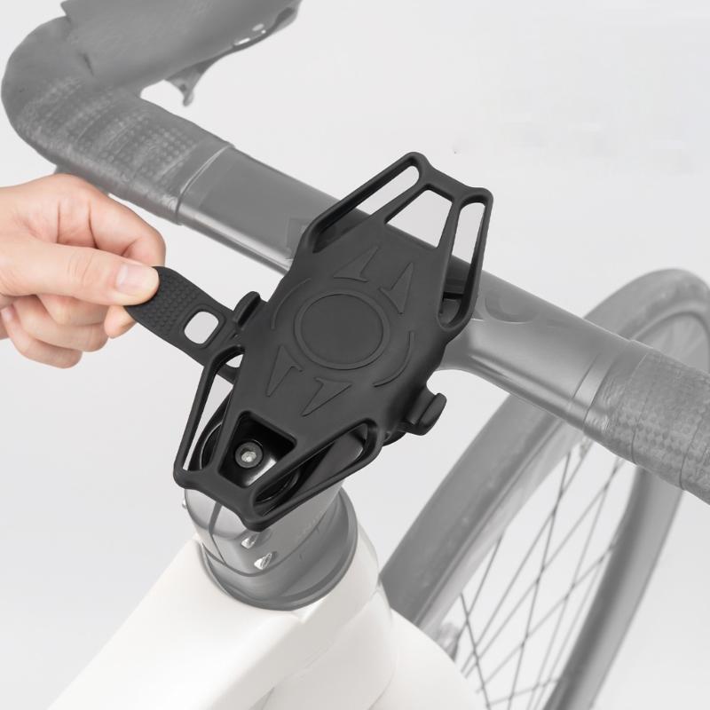 Elastic Silicone Cycling Phone Mount Nonslip Edges Secure for 4-7Inch Smartphones Vibrations Resistance