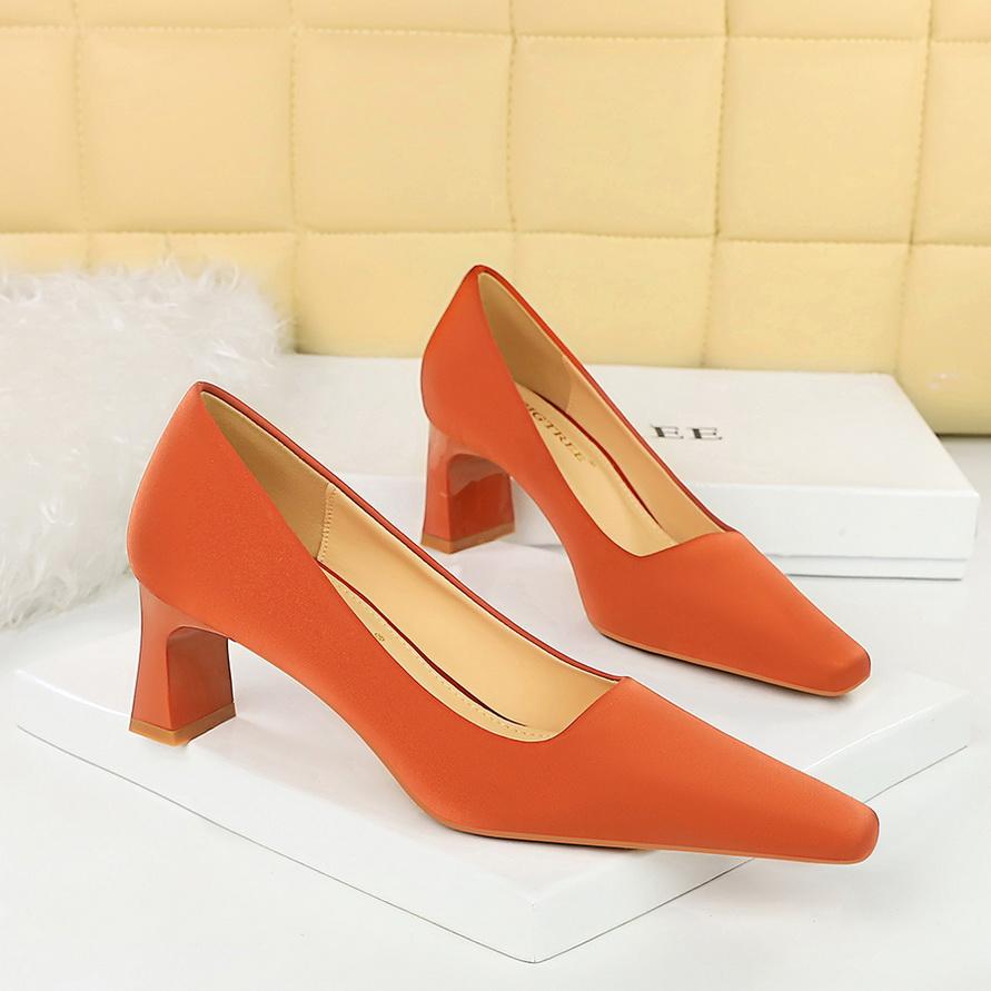 Women's Fashion High Heels Thick Heels, Shallow Mouth Square Head - Main Image