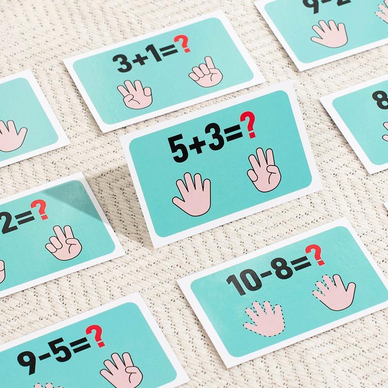 Wooden Finger Numbers Counting Stick Math Toy Kids Early Educational Palm Learning Board Aids