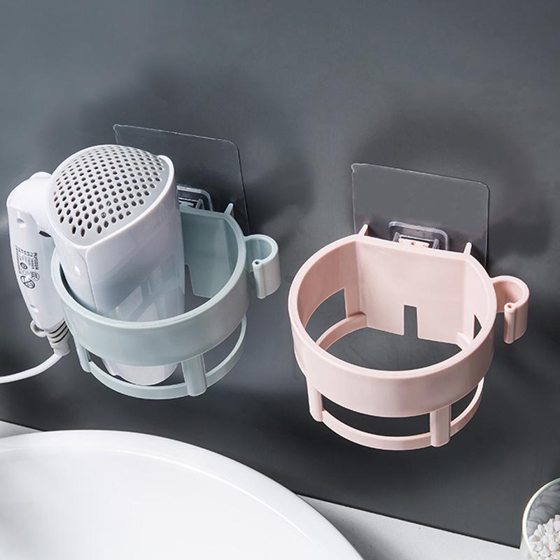 1PCS Hair Dryer Holder Wall Mounted Punch-Free Blow Dryer Rack Rotating Suction Cup Hair Dryer Storage Bracket Home