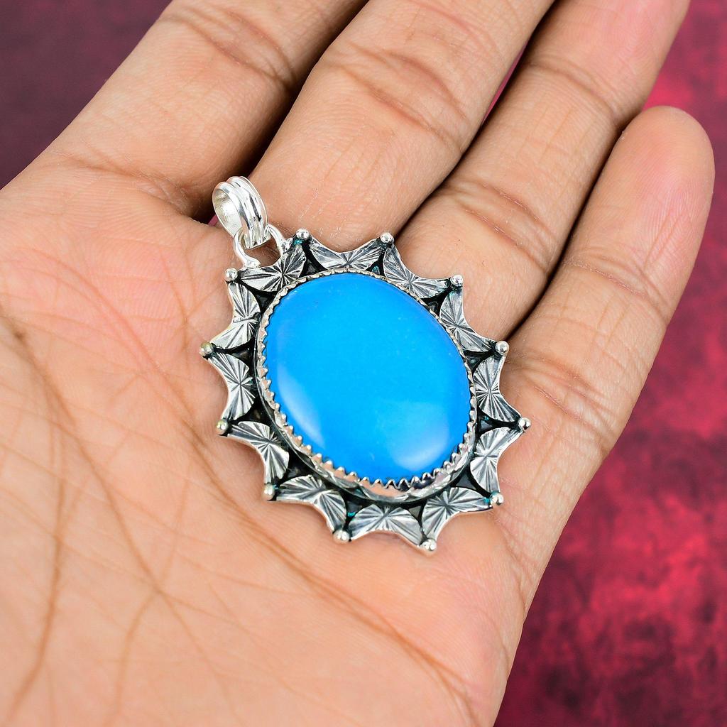 Sleeping Turquoise 925 Solid Sterling Silver Pendant, Handmade Gemstone Pendant Jewelry, Gifts For Wife Brand New Pendant