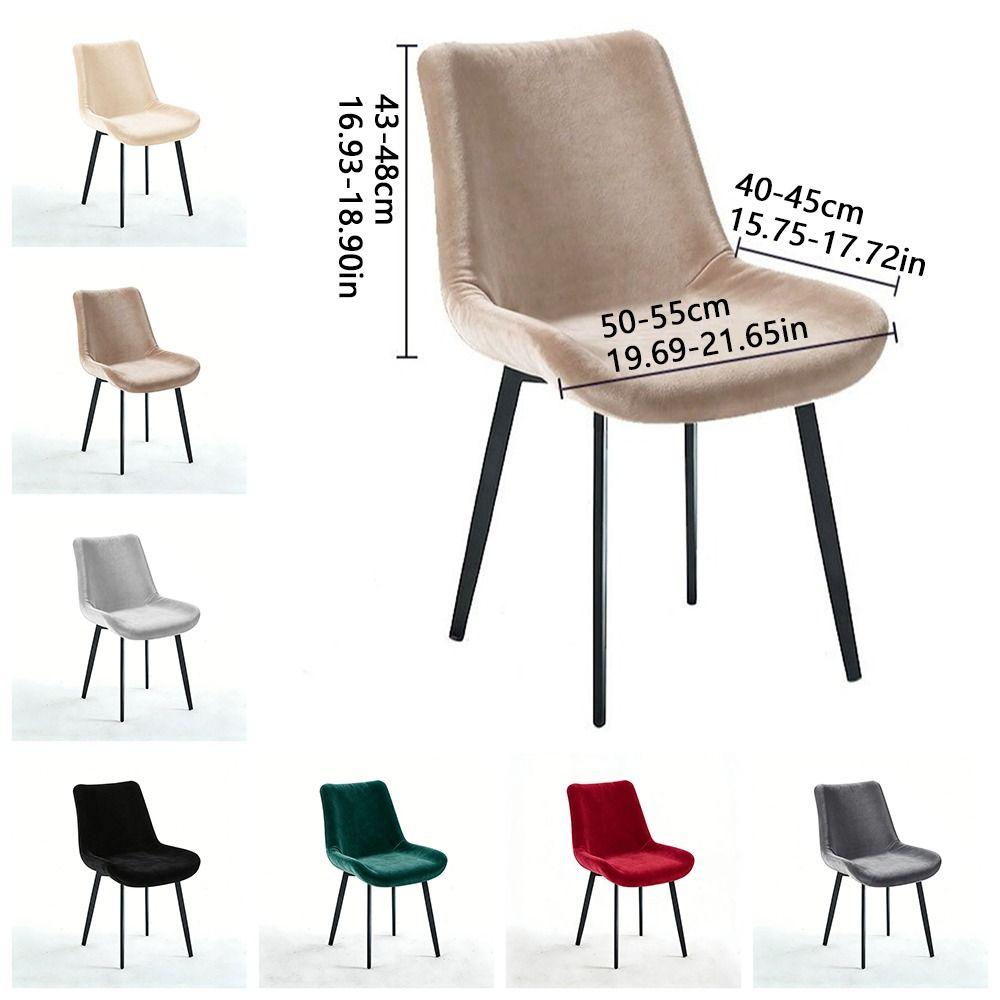 Velvet Dining Room Chair Covers Full Coverage Curved Back Short Back Cover Dust-proof Thickened Seat Cover Office Setting