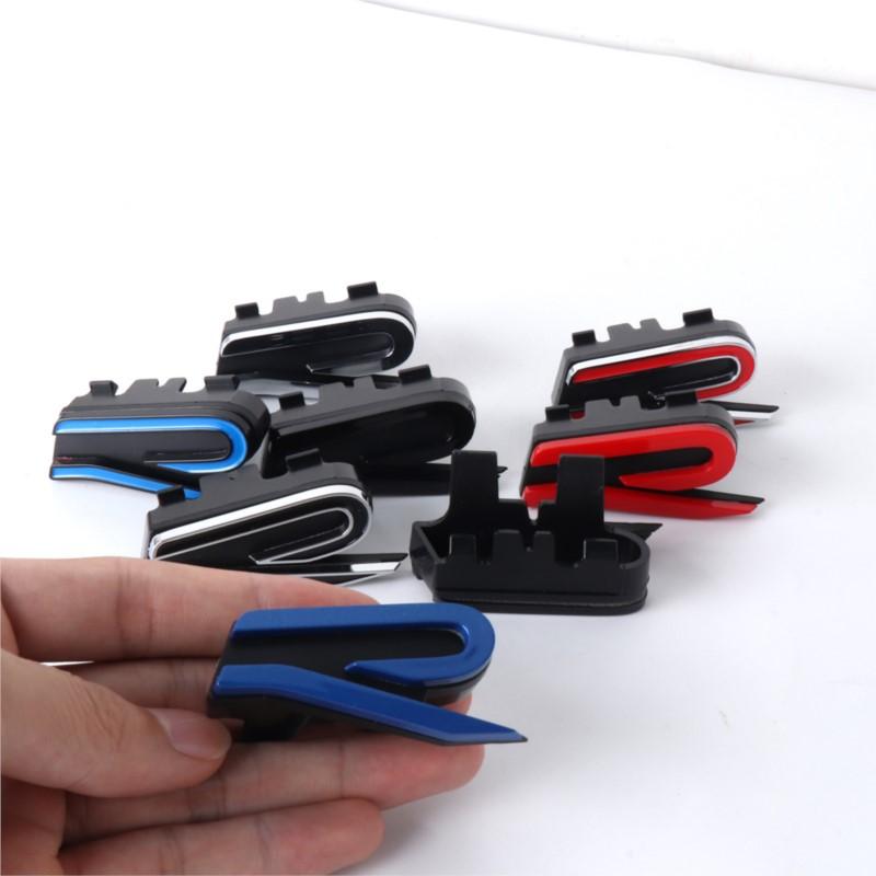 AABIQ1 3D ABS Car Front Grille Badge Decoration Emblem Sticker For Volkswagen VW R Polo Passat Golf Jetta T-ROC Beetle Tiguan Touareg