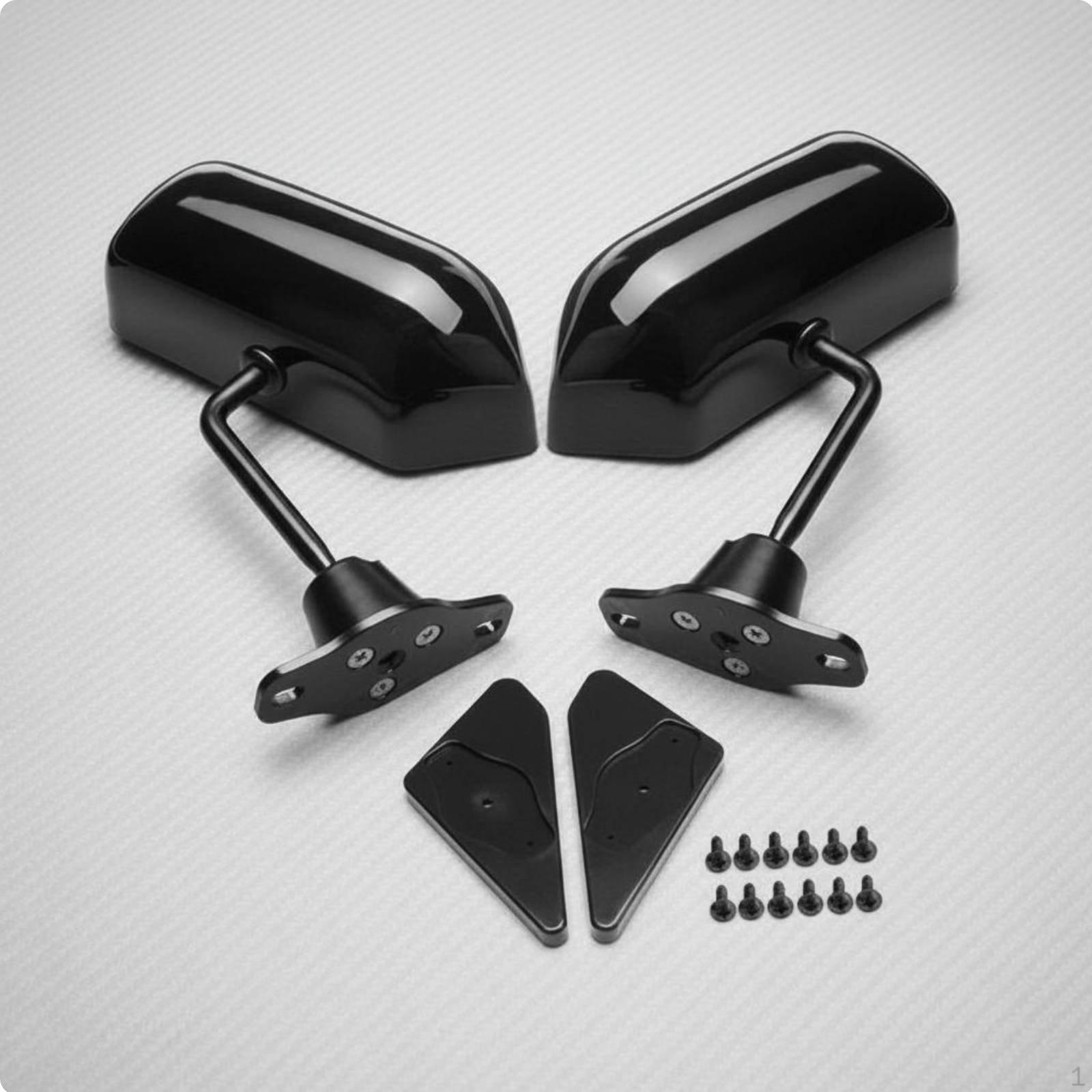 2 Stück Aerodynamische Seitenspiegel Universell Passend Retro Spiegel Linke und Rechte Seite Paar Autoteil für Autos Black black