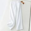 Spring Summer Fashion Women Pants Linen Long Trousers Wide Leg Plain Holiday Casual Pant Streetwear Bottoms