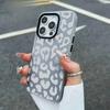 Graue Leopardenmuster-Geleefarbe Handyhülle für iPhone 16 15 17 Pro Max Air 14 Plus 13 12 11 PRO Stoßfeste Transparente Hülle