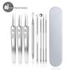 Stainless Steel Blackhead and Acne Removal Tweezers Set