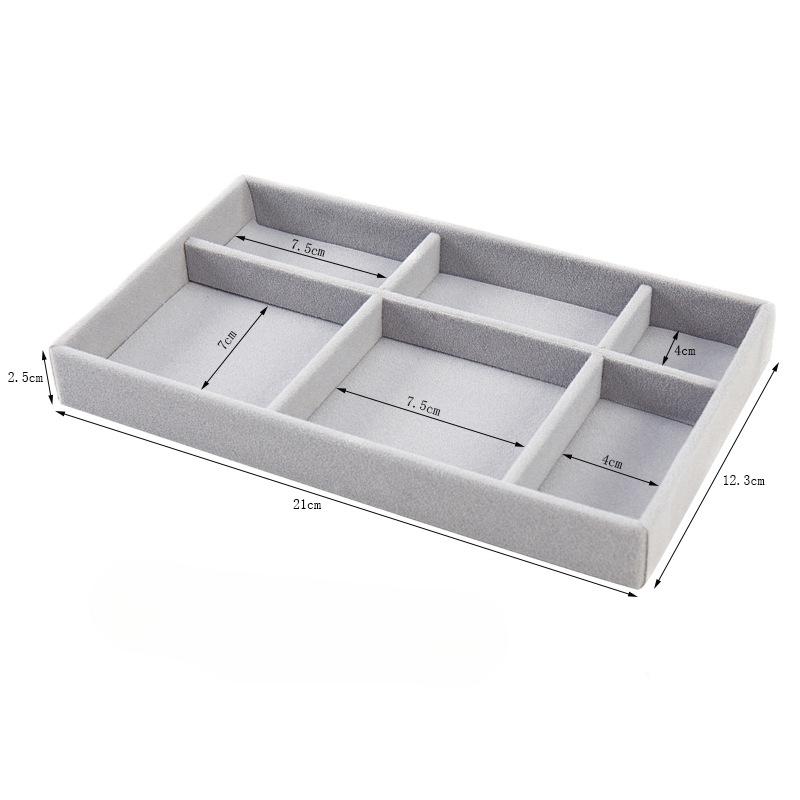 

Серая фланелевая коробка для хранения ювелирных изделий, бытовой ящик, серьги, ожерелье, поднос для колец, веревка для головы, зажим для ушей, дисплей, лоток для хранения, новинка B