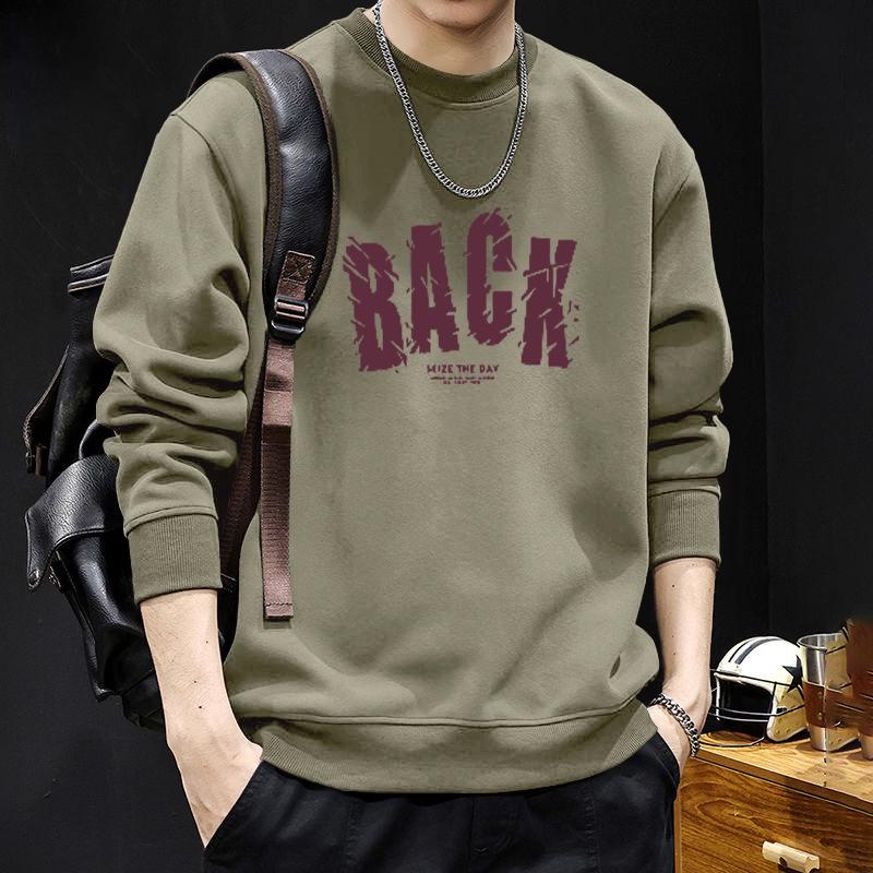 

Trendy Men s Round Neck Sweatshirt - Simple Loose Fit, Spring/Autumn, Plus Velvet, Couple Outfit Top L (135-160 jin)