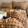 INS Girls Retro Bedding Sets 2025 New British Style Bed Sheet Set Women Plaid Queen Size Duvet Cover Sets With Pillowcases