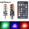 2 Stück/Sets T10 RGB W5W LED-Birnen COB 194 168 Fernbedienung Silikon Auto Innenraum Leseleuchte Keillicht Standlicht Lampen 7