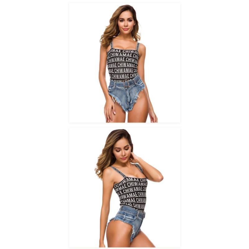 Høst Sexy Jeansshorts Hotpants Høy midje Sexy hull