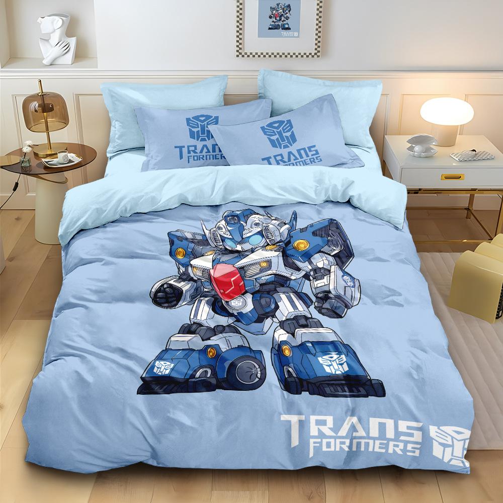 Autobot Duvet Cover Pillowcase Transformer'S Theme Bedding Sets With Zip Room Decor For Teenagers Adult