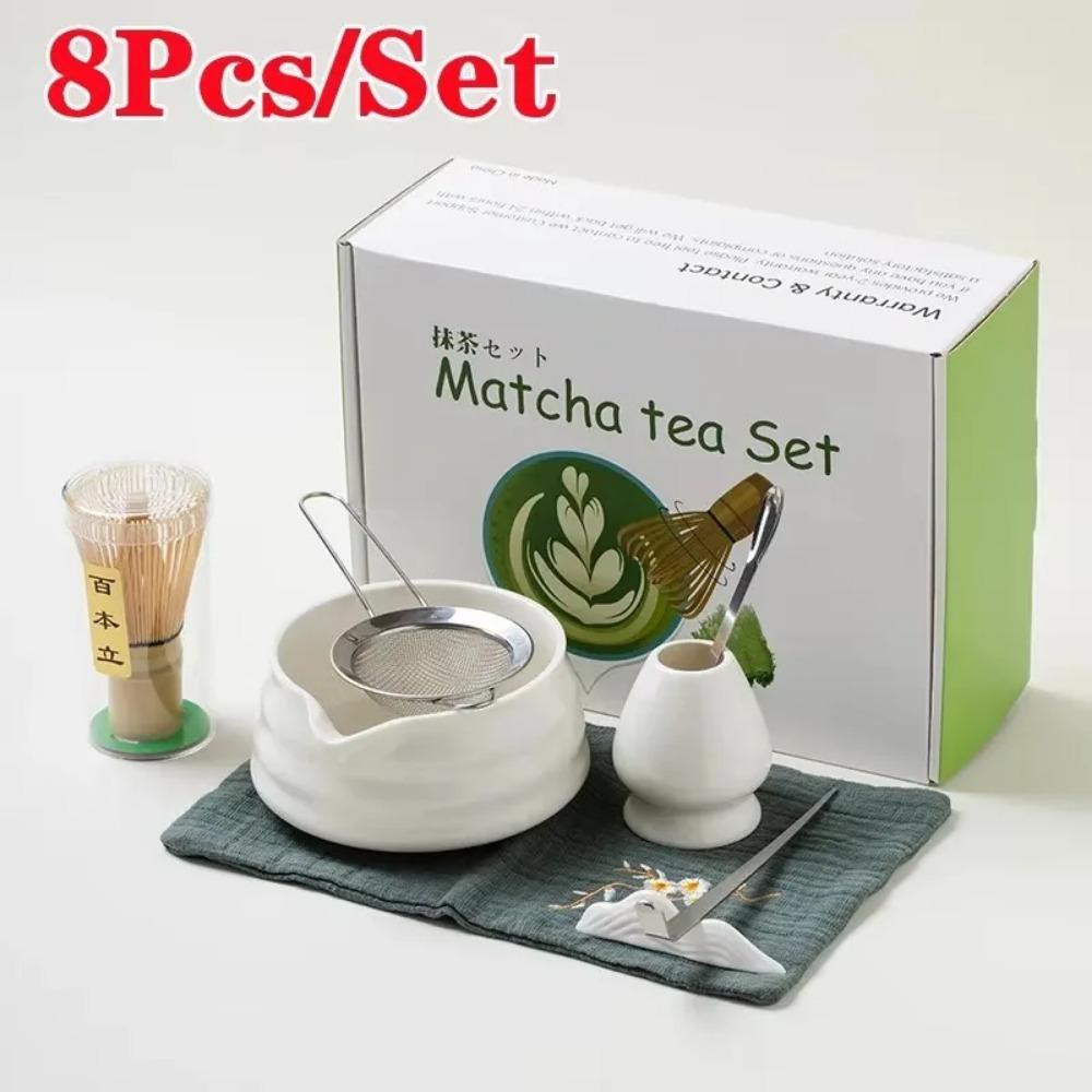 4Pcs 7 Pcs/set Japanese Matcha Blender Set Bamboo Whisk Matcha Brush Teaspoon Kiln Tea Set Beverage Shop Tea-Making Tools