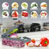 16-in-1 Manuelles Gemüseschneider-Set Mit 8 Klingen, Behälter, Sparschäler & Sieb, Zwiebel-Knoblauch-Schneider Würfler, Küchenhelfer Geschenk