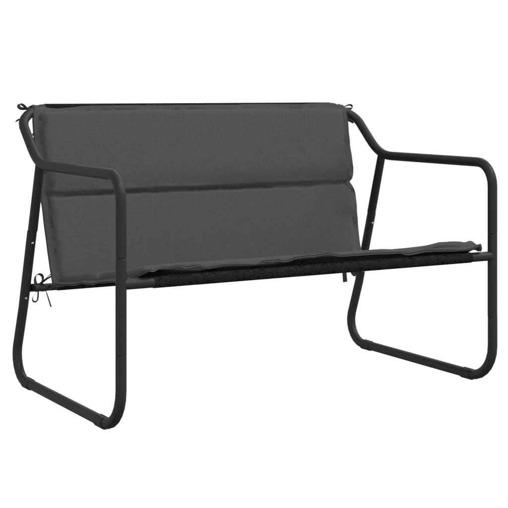 2 Seater Garden Bench with Cushions Anthracite Steel