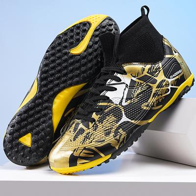 Herren Fußballschuhe Gummi Weiche Unterseite Kurznagel Leder Fußballschuhe Kinder Fußball Sneakers