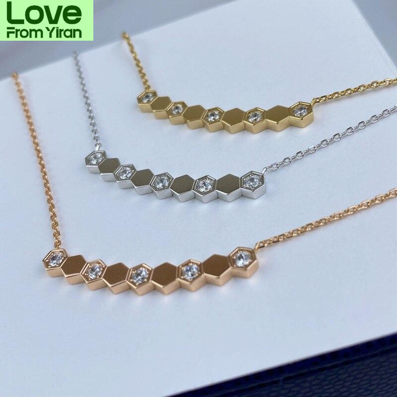 Classic High Jewelry 925 Sterling Silver Honeycomb Necklace Ladies Love Nest Pendant Luxury Fashion Brand Wedding Gift
