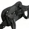 Black Rear Seat Hand Grip for Motorcycle Passenger Travel, Buckle Strap Design With Padded Woven Fabric Support Base Panel for Road Use