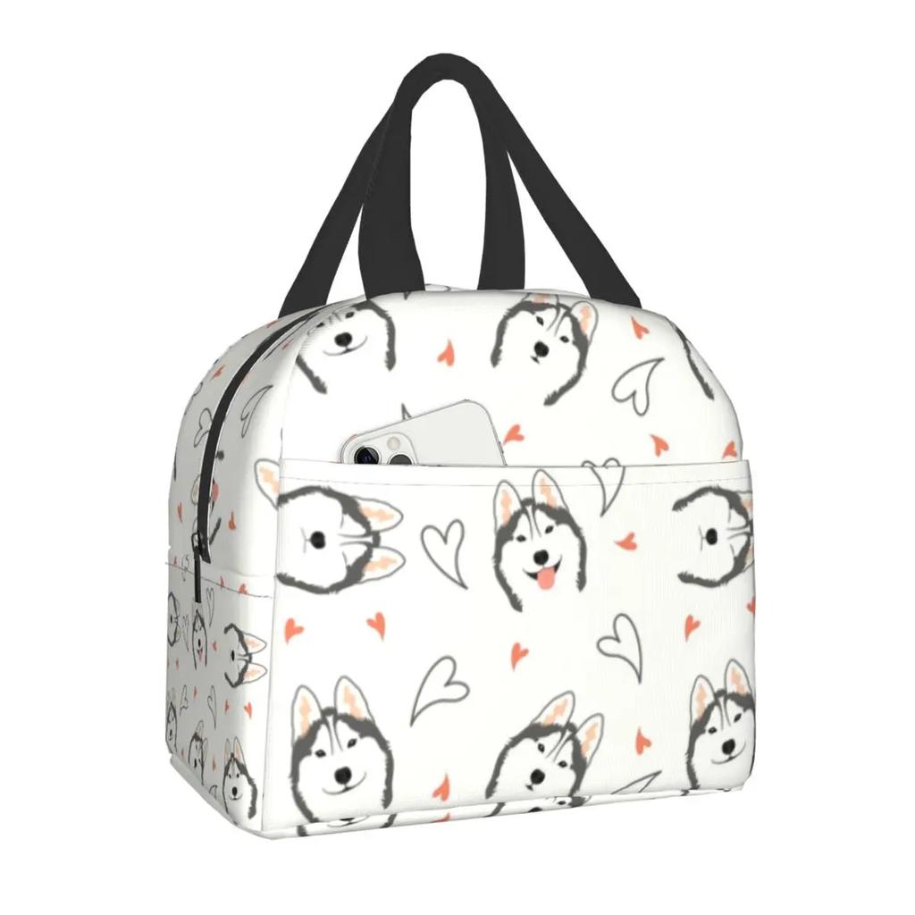 Custom Border Collie Lunch Bag Women Thermal Cooler Insulated Lunch Boxes for Kids School Children Fruit Fresh Storage Bag