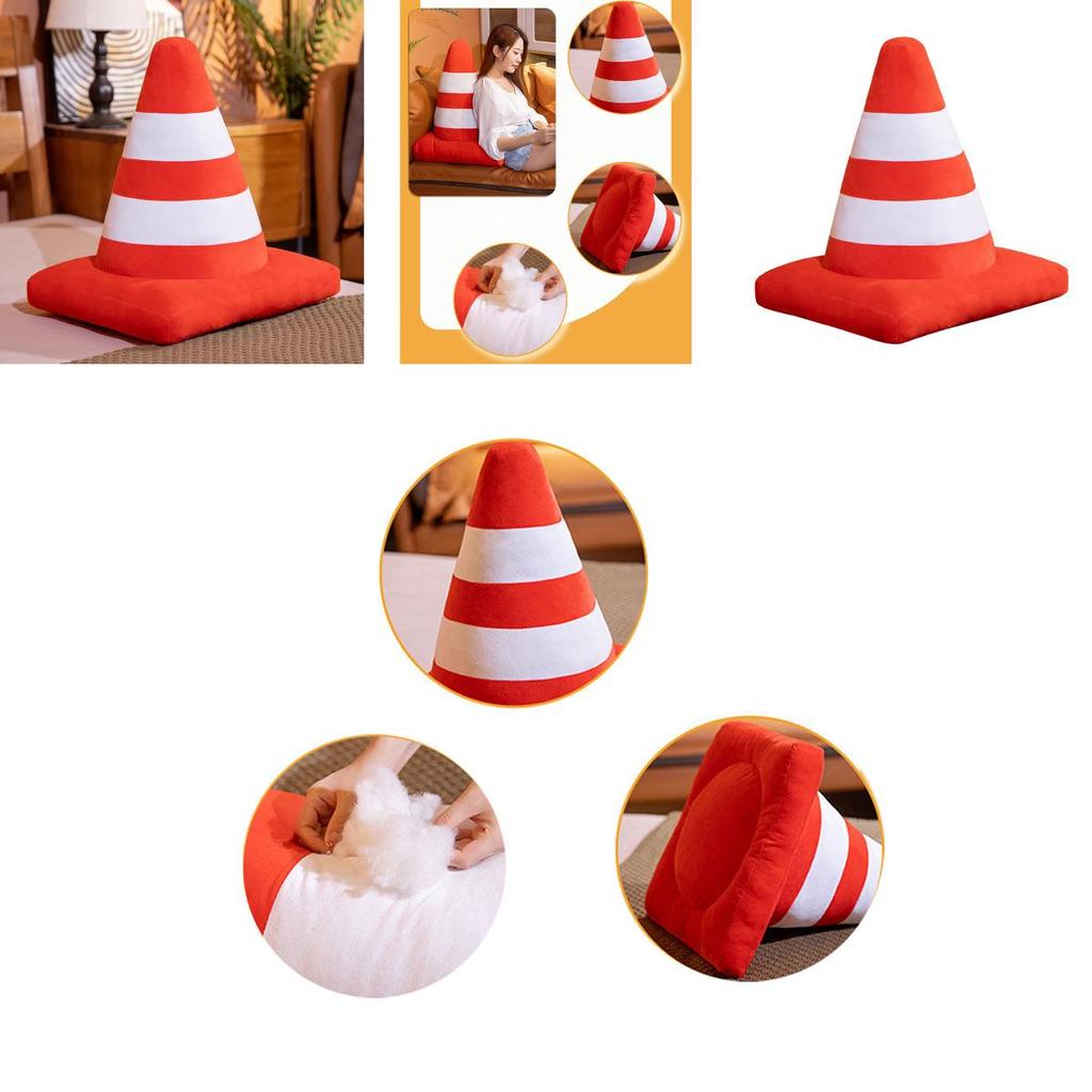 Creative Traffic Safety Cone Pillow Plush Toy For School And Kindergarten Teaching Aids