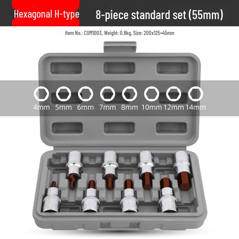 Hex, Torx & Spline Socket Set: T30, T45, T50 Fly Spinner Auto Repair Tools