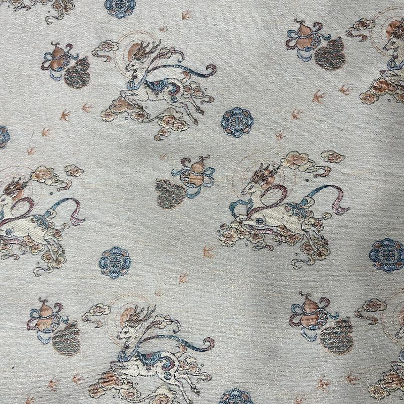 New Chinese Style Yarn-Dyed Chenille Jacquard Fabric for Hanfu Children's Clothing