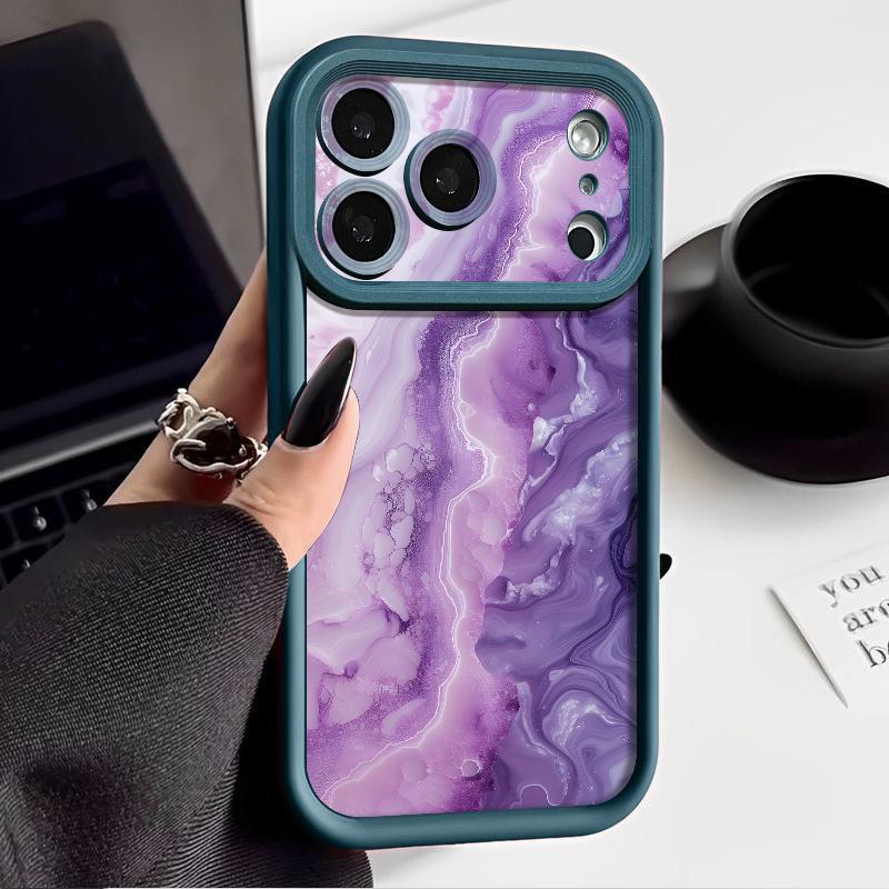 Shockproof Phone Case For iPhone 17 Pro Max Case iPhone 16 15 14 13 Pro Max 11 17e 16e Colorful Marble Print Soft Silicone Bumper Cover