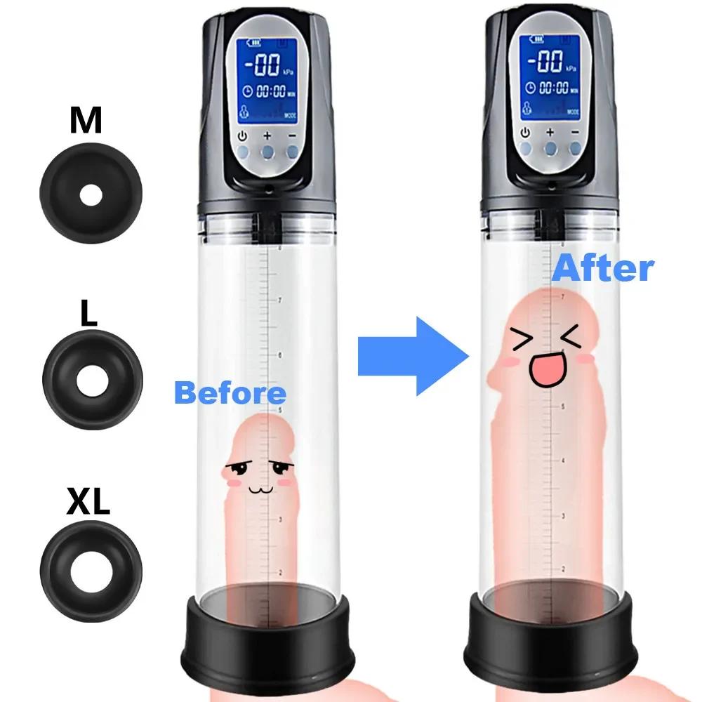 Electric Penis Pump Automatic Sucking Pump Real Penis Trainer for Man Big Cock Extender Penis Enlargement Sex Tool Adult Toys 18